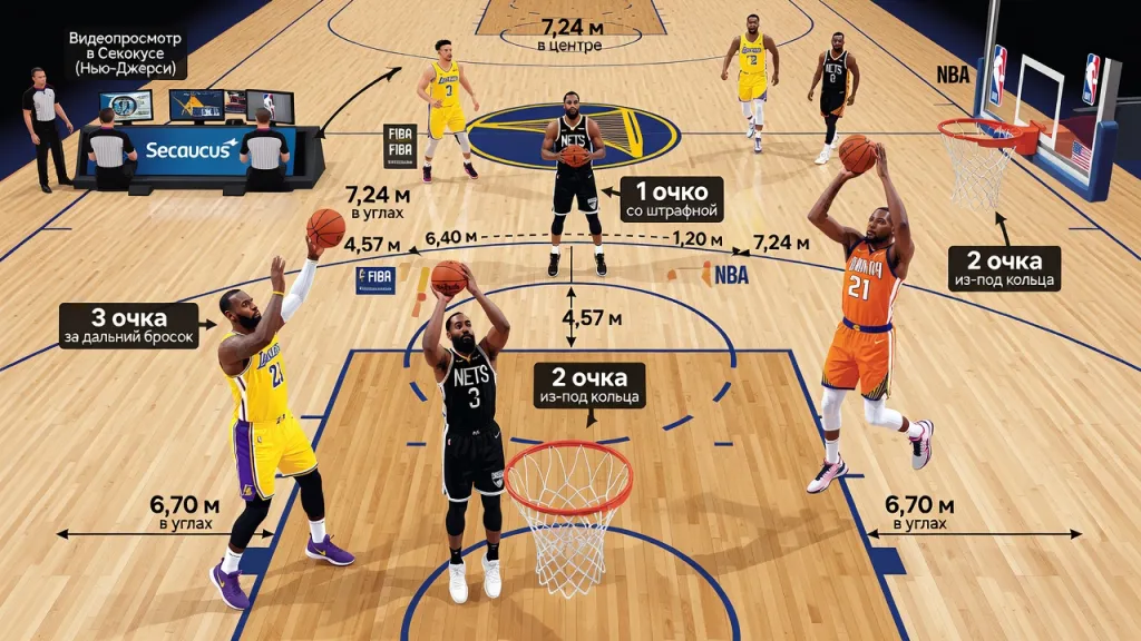 Как считаются очки в NBA? Правила начисления очков за бросок в баскетболе